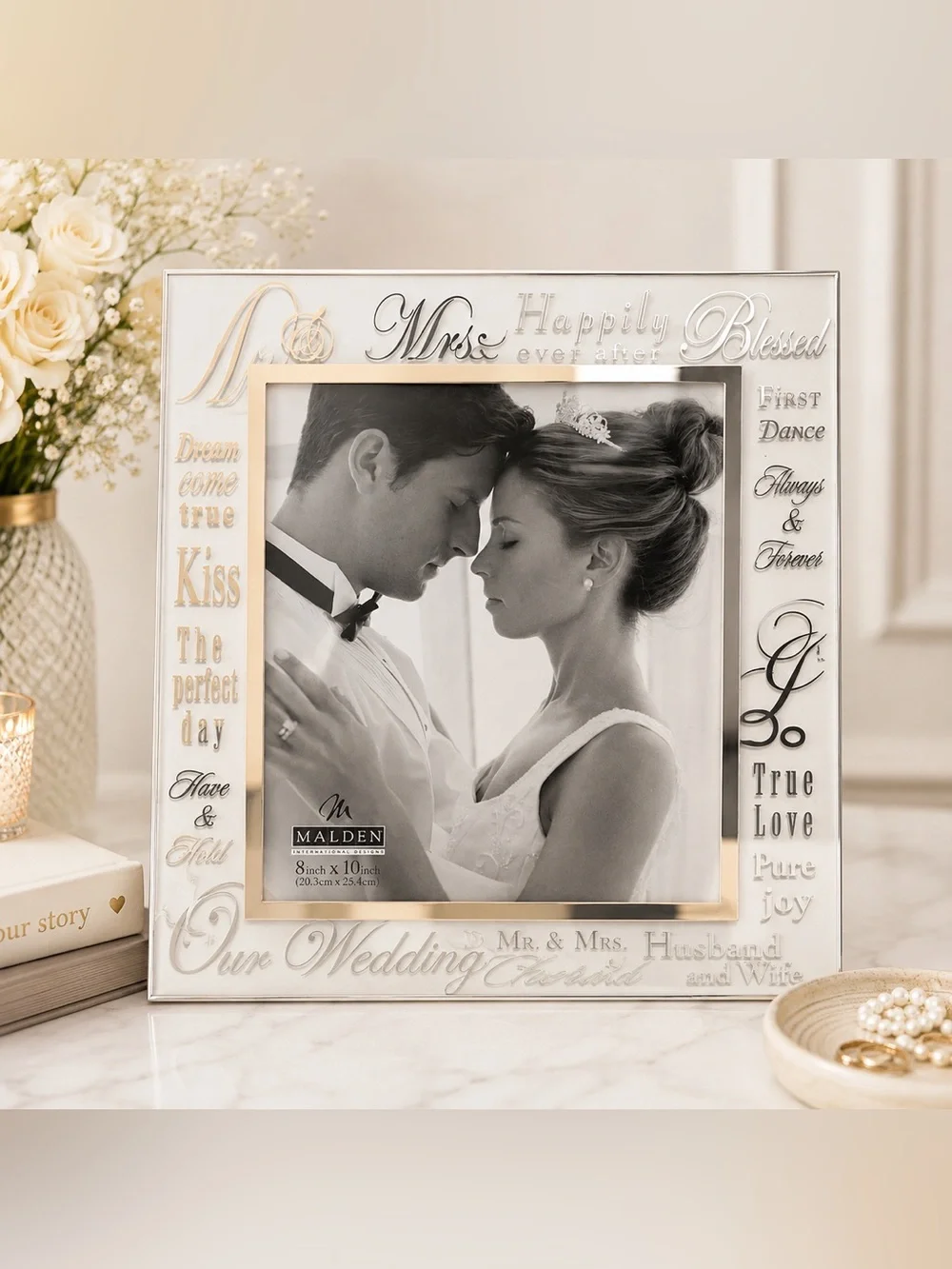 Malden Silver and Gold Two-Tone Wedding Picture Frame